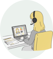 イラレを触るイラスト