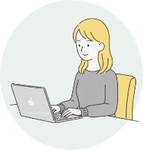 パソコンを触るイラスト