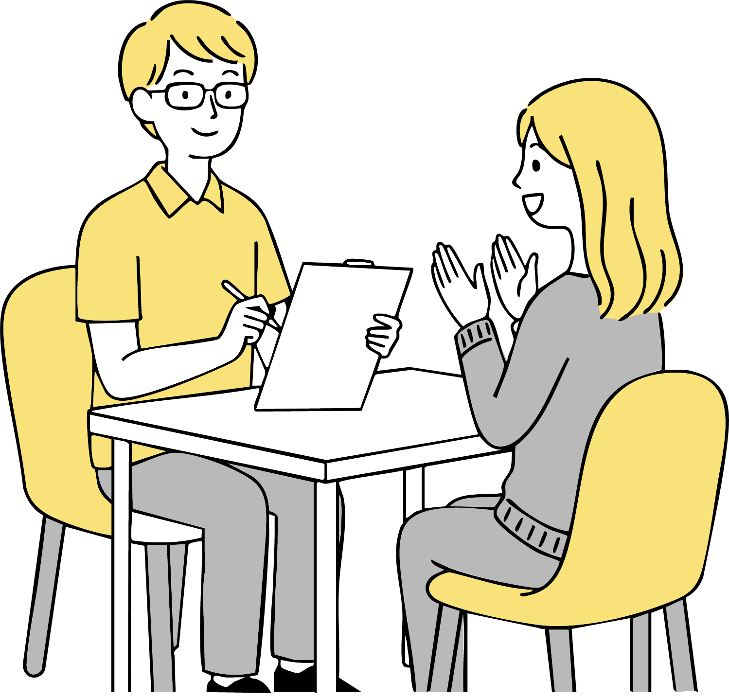 対話するスタッフと利用者